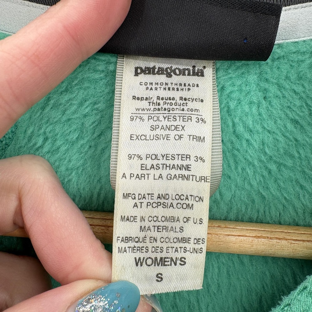 Patagonia R2 Fleece Jacket Womens Small Green Polartec Thermal Pro Full Zip - Picture 4 of 16